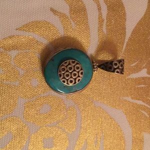Sterling silver and turquoise necklace enhancer